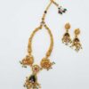 Black and Green Kundan Necklace Set with Earrings