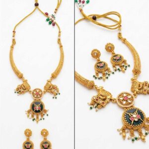 Black and Green Traditional Necklace Set