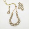 Clear Crystal Kundan Necklace Set with Maang Tikka