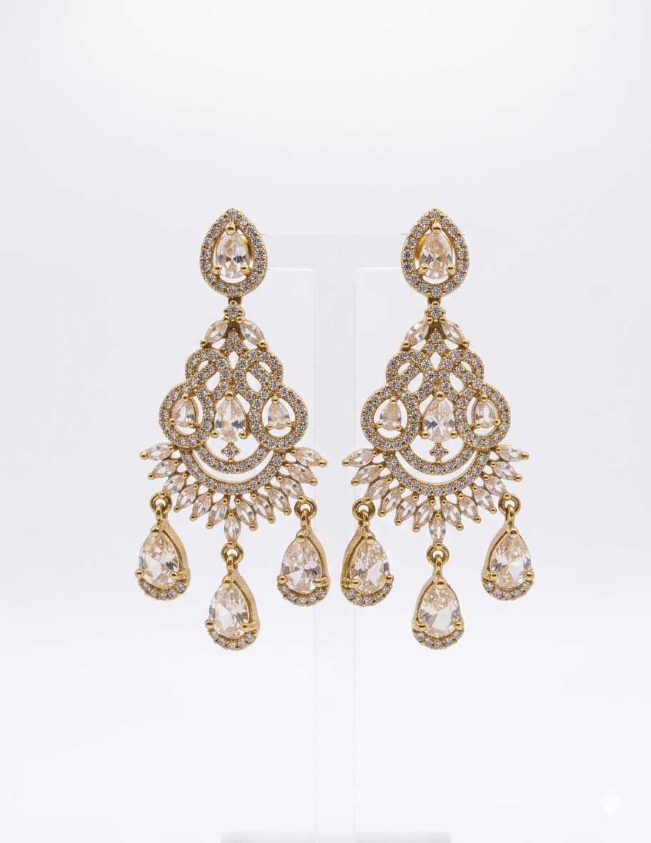 Crystal Floral Chandelier Earrings