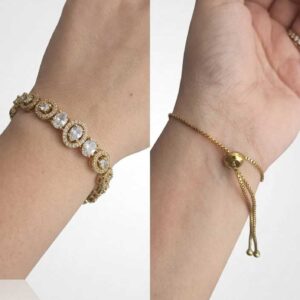 Alternative view of Gold Tone Crystal Bracelet