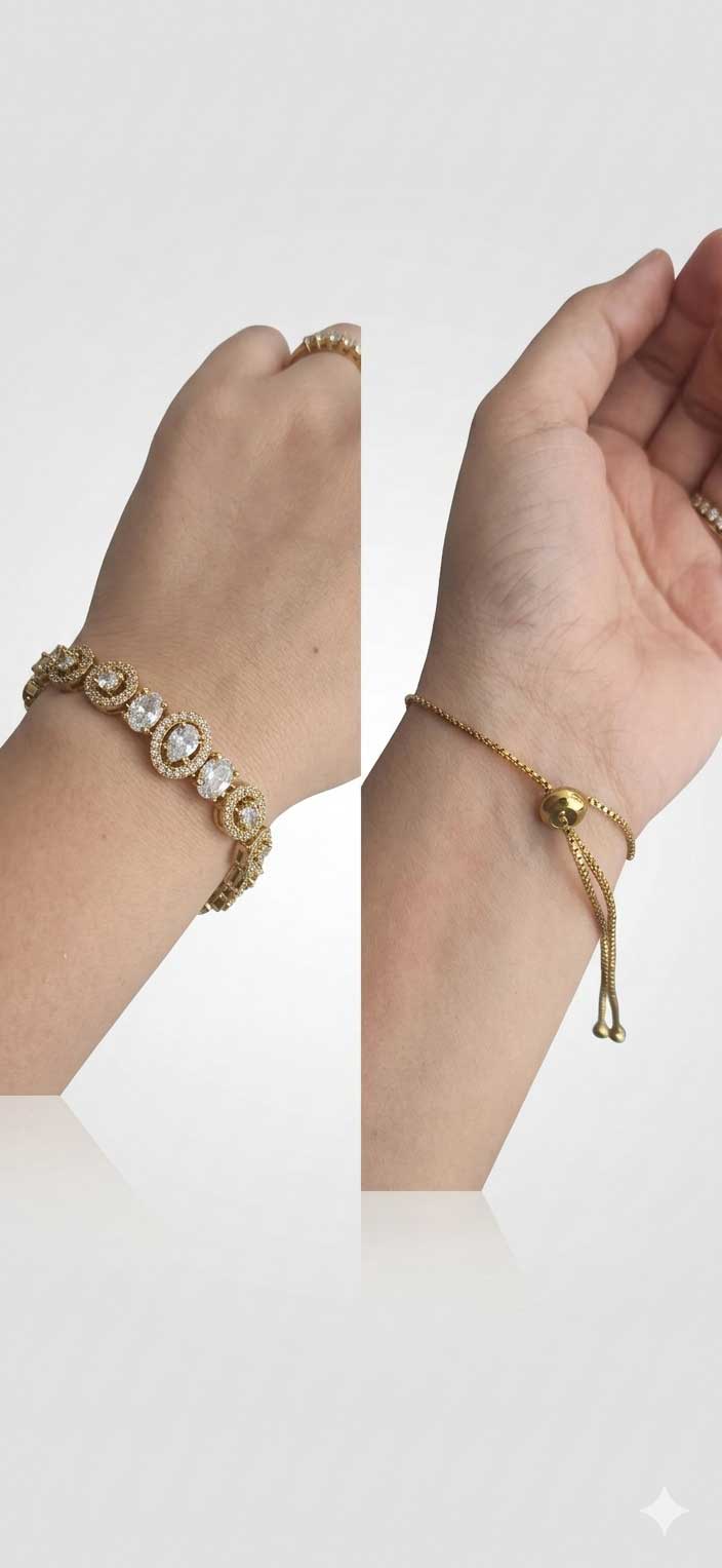 Gold Tone Crystal Bracelet - Image 2