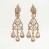 Gold Tone Teardrop Crystal Chandelier Earrings