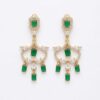 Green Stone Chandelier Earrings