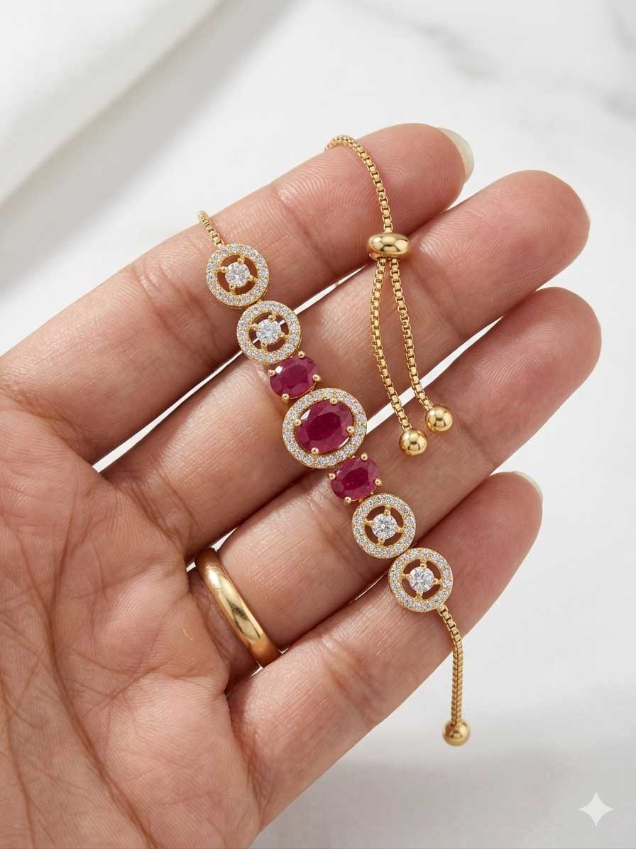Red Stone Crystal Bracelet - Image 2