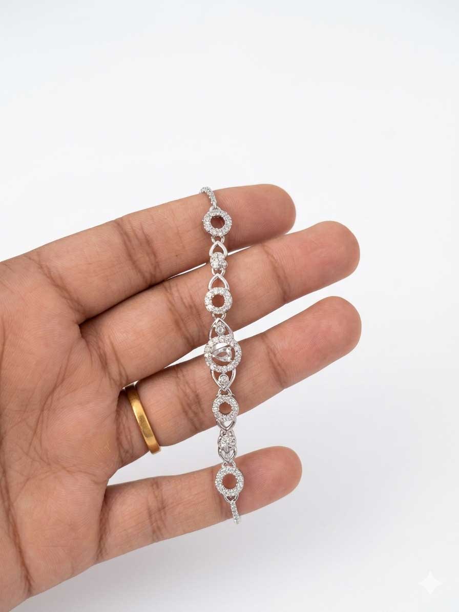Silver Crystal Link Bracelet - Image 2