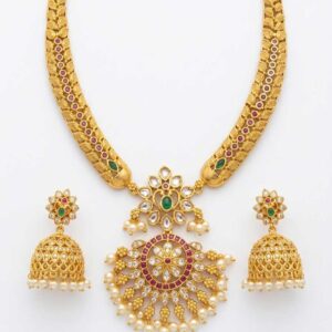 Traditional Gold Tone Kundan Necklace Set